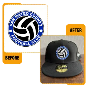 Logo digitizing example of cap embroidery